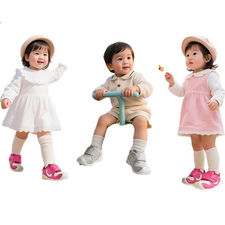 Ginoble Baby Walking Shoes, Spring And Autumn Style, Boys And Girls Children's Breathable Functional Shoes, Infant And Toddler Shoes Spring And Autumn GB2465 Bright Pink
