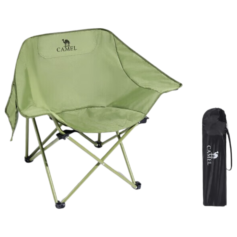 CAMEL Outdoor Camping Chair Fishing Stool Beach Recliner Moon Chair with Armrest Folding Stool 174CJ43642A