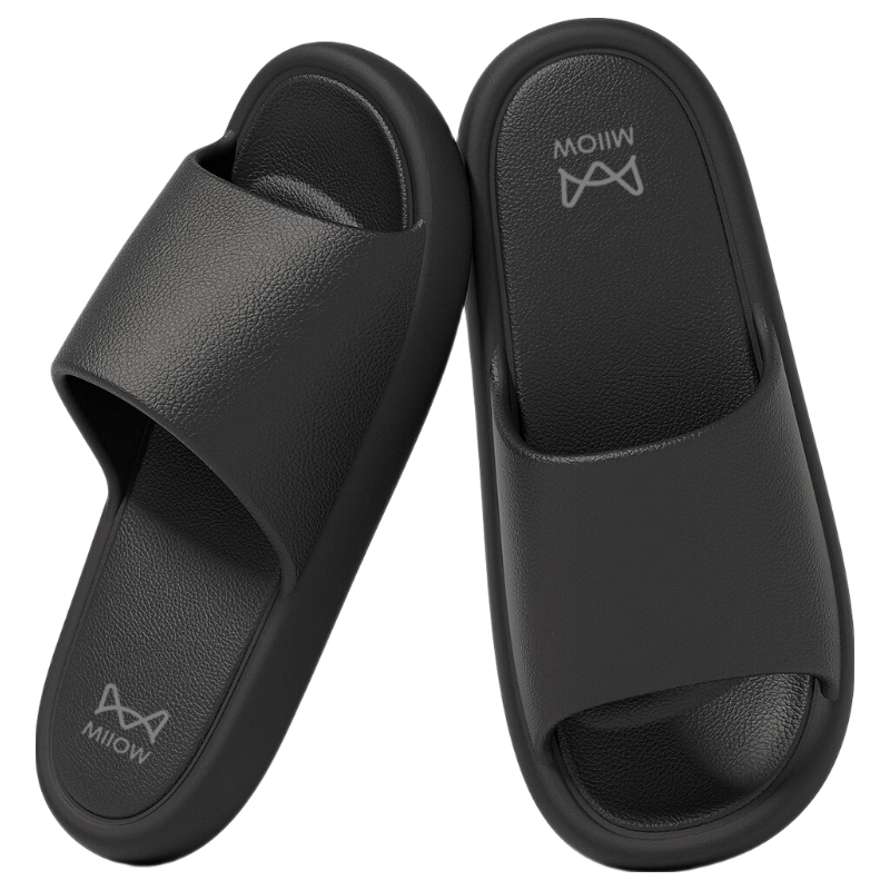 Miiow Men's Summer 2026 New Home Bathroom Non-Slip EVA Silent Slippers Women's Black Size 43-44