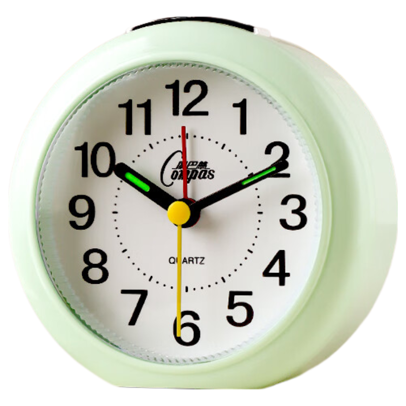 Compas Desktop Children's Alarm Clock, Quartz Clock for Students' Wake-Up Aid, Simple Bedroom Bedside Clock, 2360 Green, New Year Gift, Back-To Seaso
