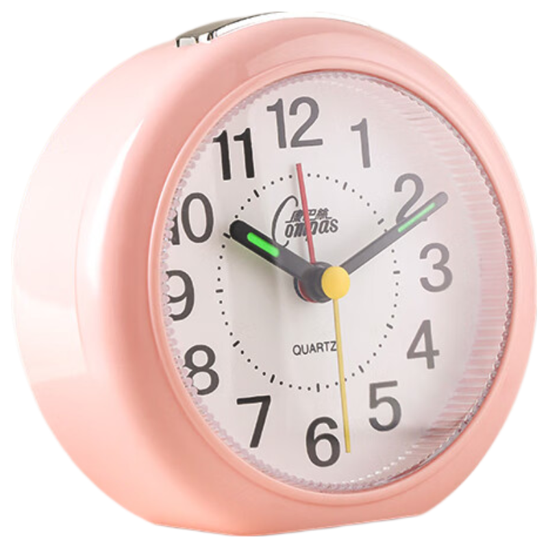 Compas Children's Desk Alarm Clock, Quartz Clock for Students' Wake-Up Aid, Simple Bedroom Bedside Timepiece, 2360 Pink, New Year Gift, Back-To Seaso