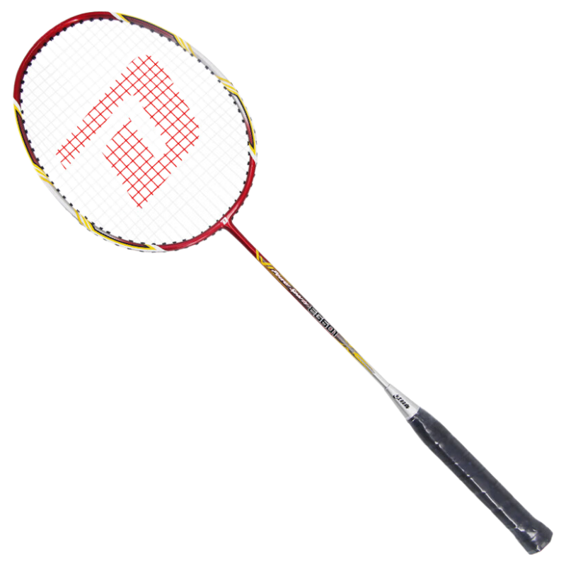DHS Badminton Racket, Single Racket, Carbon Fiber Competition Racket EG601 (Pre-Strung with Grip Tape Included)