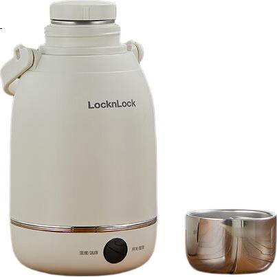 Locknlock Portable Electric Kettle, Outdoor Travel Electric Water Boiler, Electric Water Cup, Hot Water Cup, Business Trip Electric Kettle, Electric Heating Water Cup EJC3435WHT