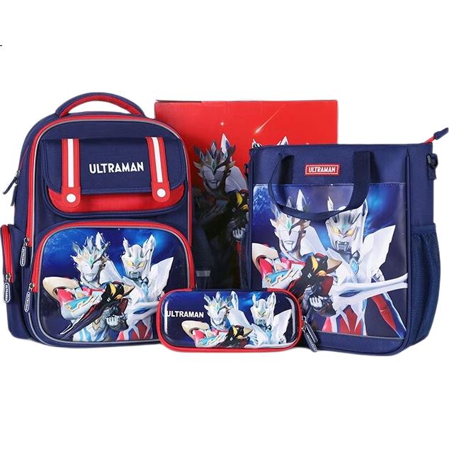 Ultraman Children's Backpack for Primary School Boys Grades 1-4, Lightweight Sero Backpack Gift Box Set SU80092 Burgundy