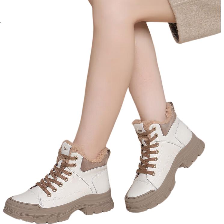 RED DRAGONFLY Women's High-Top Fleece-Lined Warm Martin Boots Casual Sports Cotton Shoes WXC430101