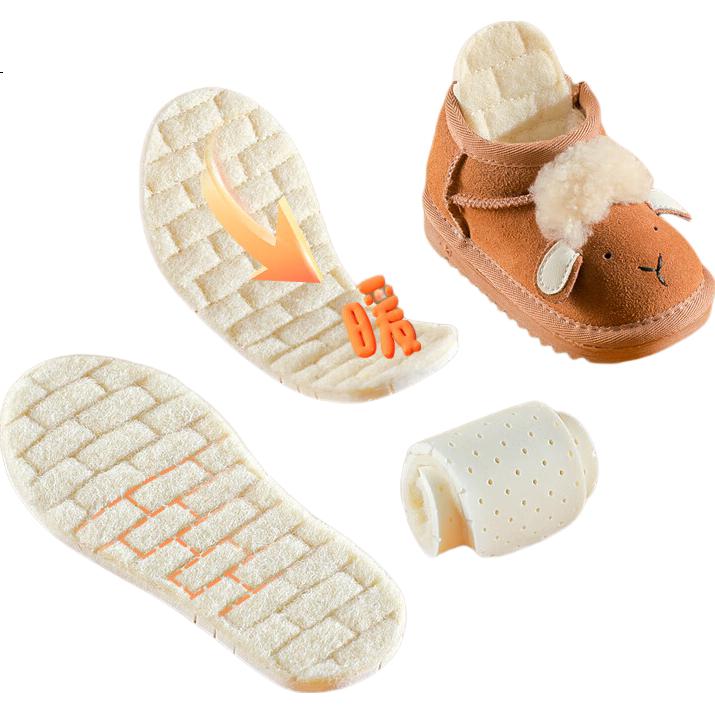 NanJiren 3 Pairs Kids 100% Wool Warm Insoles Plush Thickened Latex Winter Shoes Size 31-32 for Boys and Girls