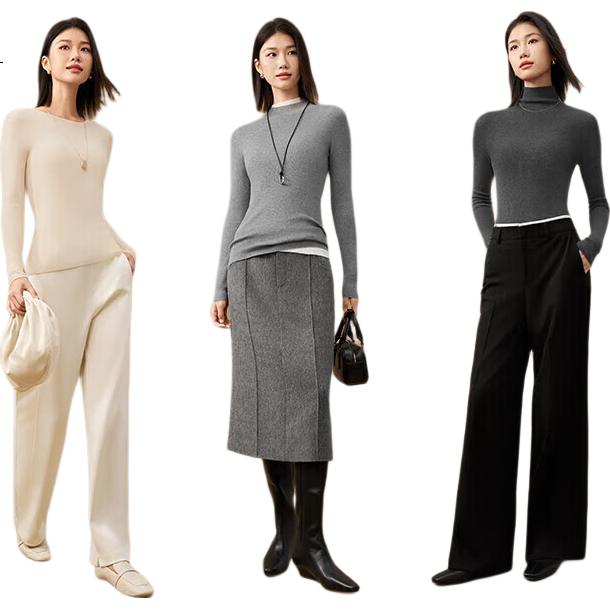 PurCotton Guo Jingjing Recommended Seamless Zero-Feel 100% Long-Staple Cotton Anti-Static Soft Cotton Sweater