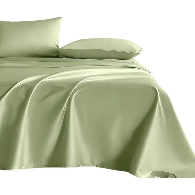 CROWN 60-Thread Count 100% Cotton Single Bed Sheet A-Class Hotel Grade Anti-Dirt 1.8x2.3m Bed Cover for Student Dormitory Single Bed