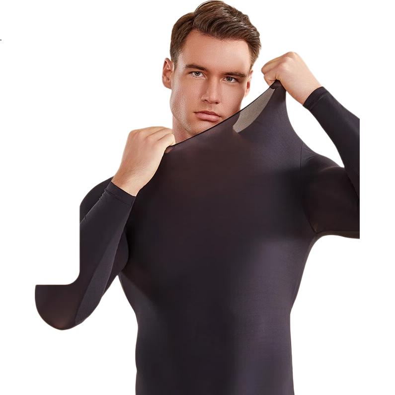 BOPRUIEY Men's Thermal Ultra-Thin Base Layer Hyaluronic Acid Underwear 2025 New Autumn Winter Set Thermal Shirt and Pants