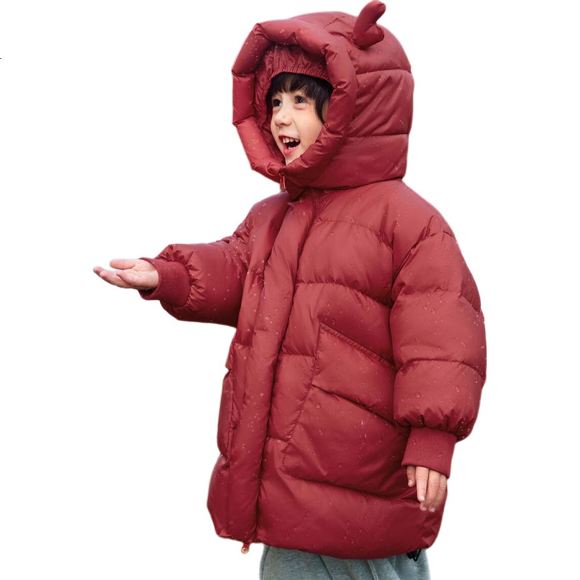 Ciciibear Boys Goose Down Jacket Baby Winter Children's Mid-Length Thick Warm Coat