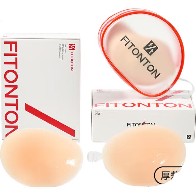 FitonTon Strapless Invisible Adhesive Bra for Women Wedding Dress, Seamless, Anti-Exposure, Push-Up Breast Pads