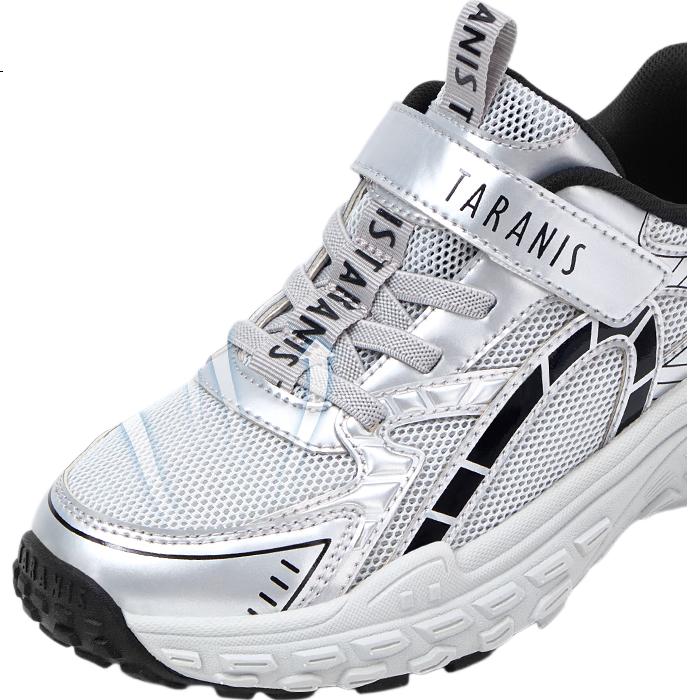 TARANIS Kids Spring Children's Sports Shoes Boys Lightweight Running Shoes Girls Comfortable Versatile Dad Sneakers Gray/Black Size 30