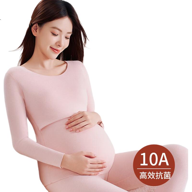 MiiOW Maternity Thermal Underwear Set for Women Postpartum Nursing Velvet Autumn Winter Plus Size Confinement Wear