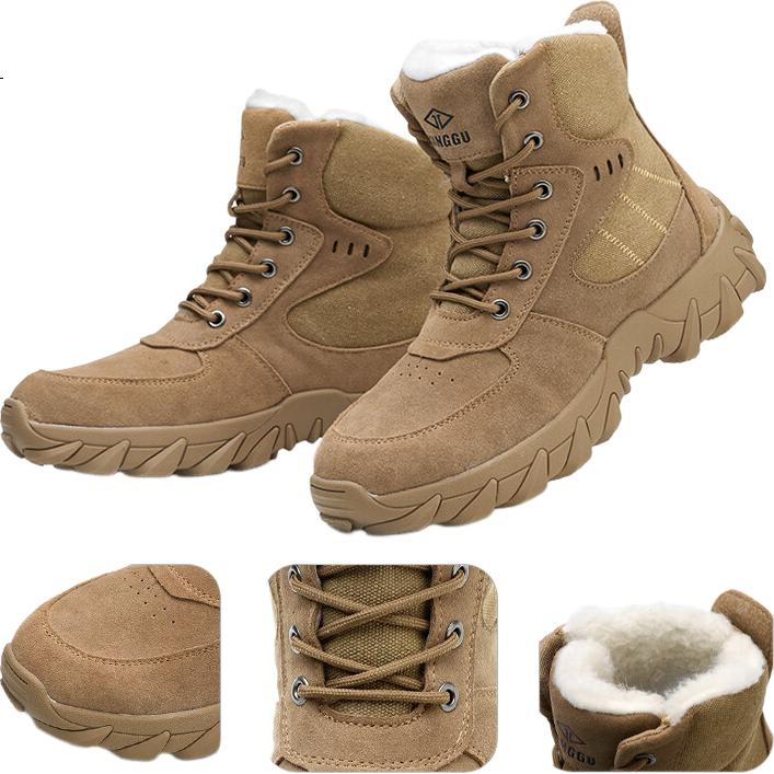 Dinggu Men's Safety Work Shoes Anti-Smash Anti-Puncture High-Top Lightweight Winter Fleece JD1286ZGM44