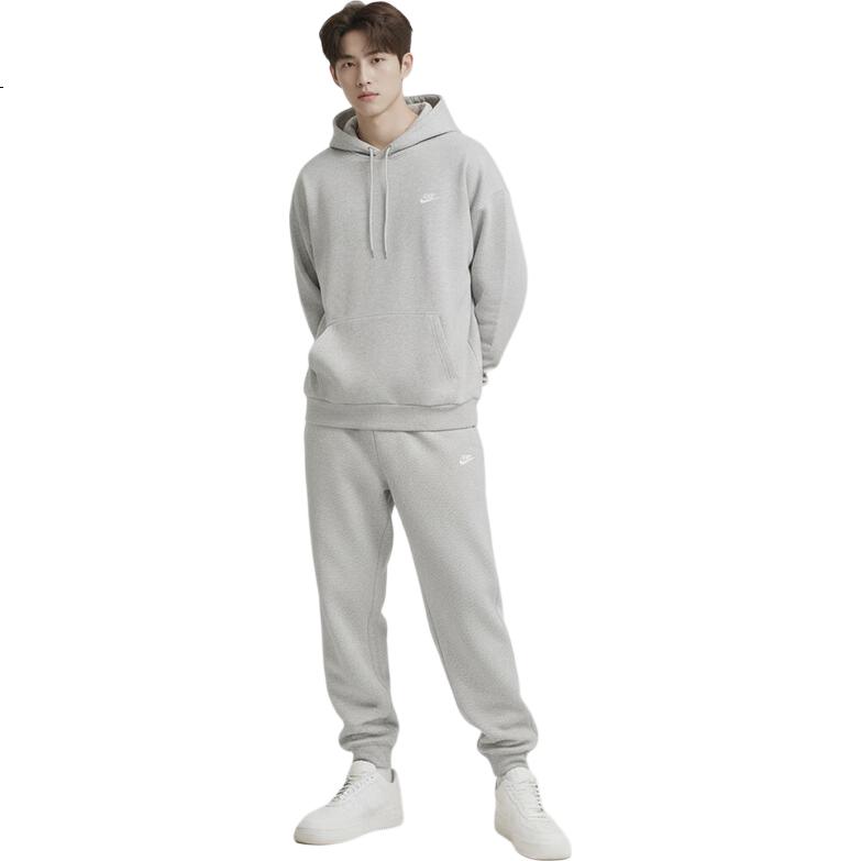 NIKE Men's Hooded Sweatshirt, Casual Sportswear, Pullover HJ1817-063 Silver, XL