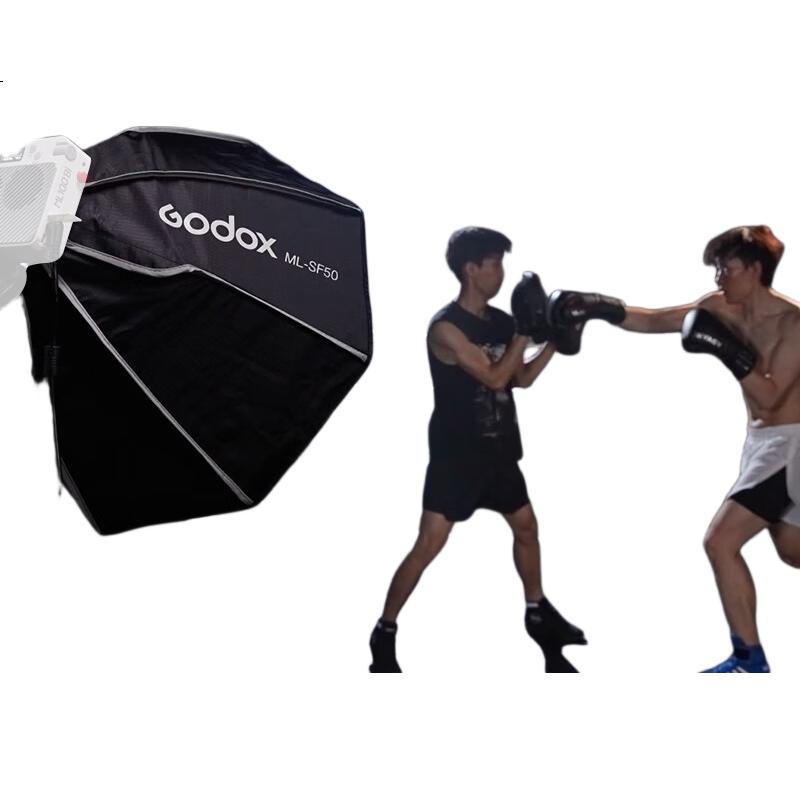 Godox ML100BI Dual Color Temperature Handheld Fill Light, Outdoor Video Recording Photography Light, Portable Constant Light Night Shooting Light, ML-SF50 Octagonal Softbox [Official Standard Configuration]
