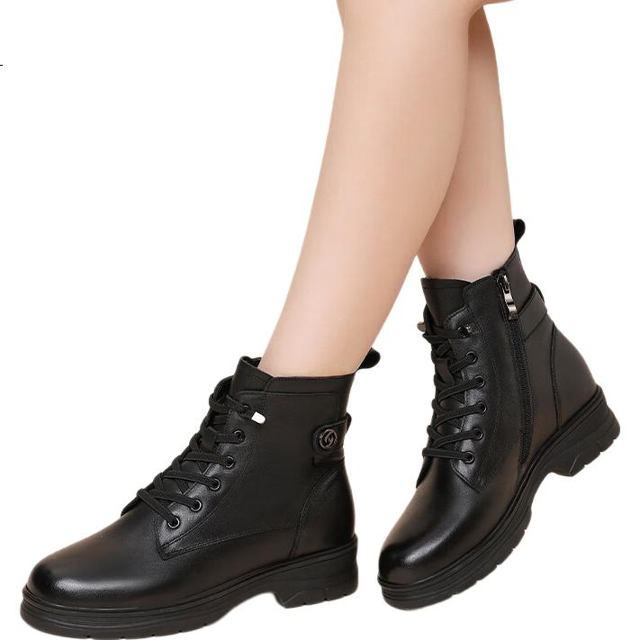 Red Dragonfly High-Top 6-Eyelet Martin Boots Women Fleece-Lined Warm Cotton Short Punk Style Leather Boots WTC434041H