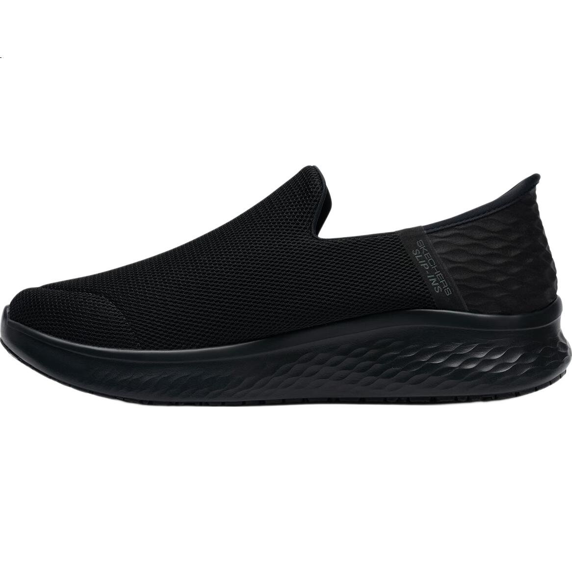Skechers Men's Soft Sole Mesh Breathable Casual Slip-On Walking Shoes BLK Black Size 41