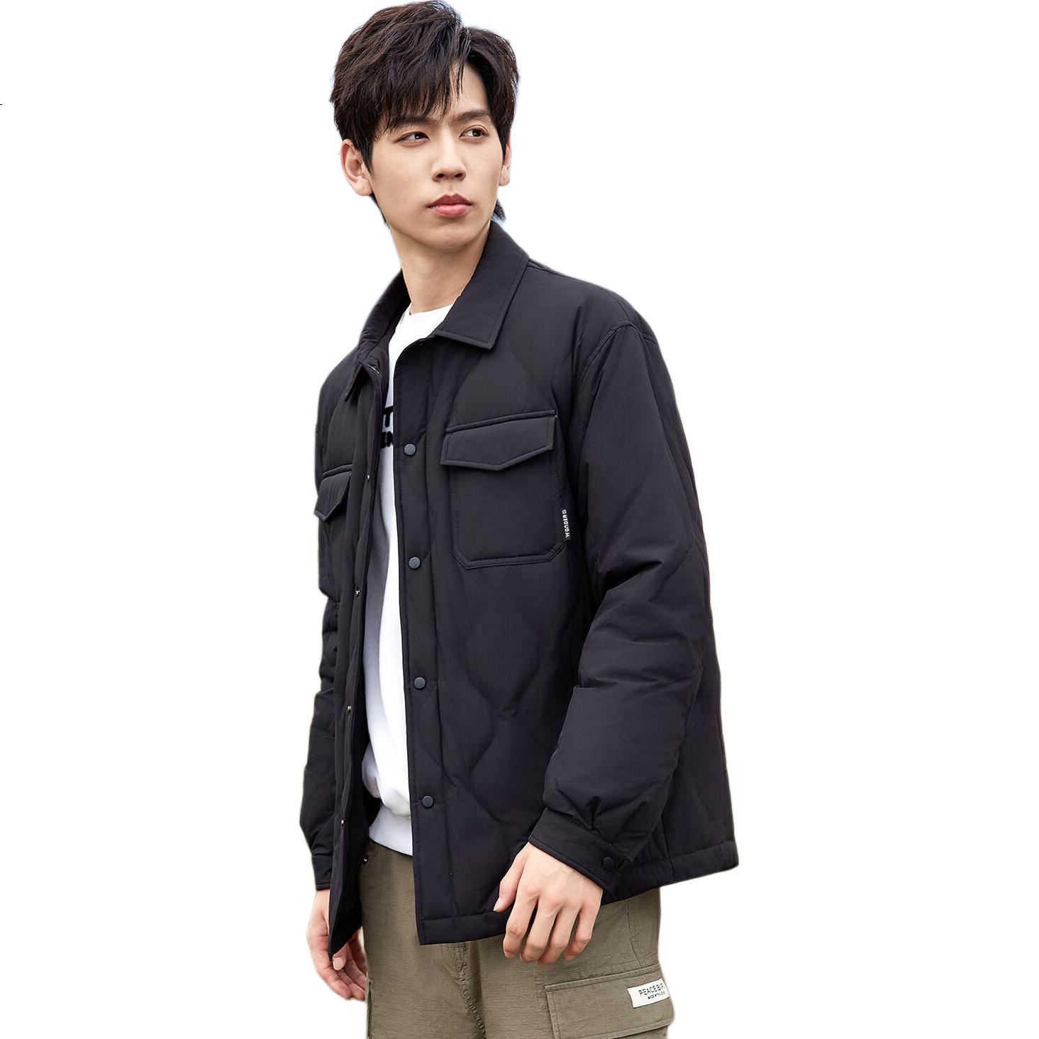 YAYA Men's Shirt Collar Down Jacket Winter 2025 Fashion Warm Lightweight Unisex Outdoor Casual Coat