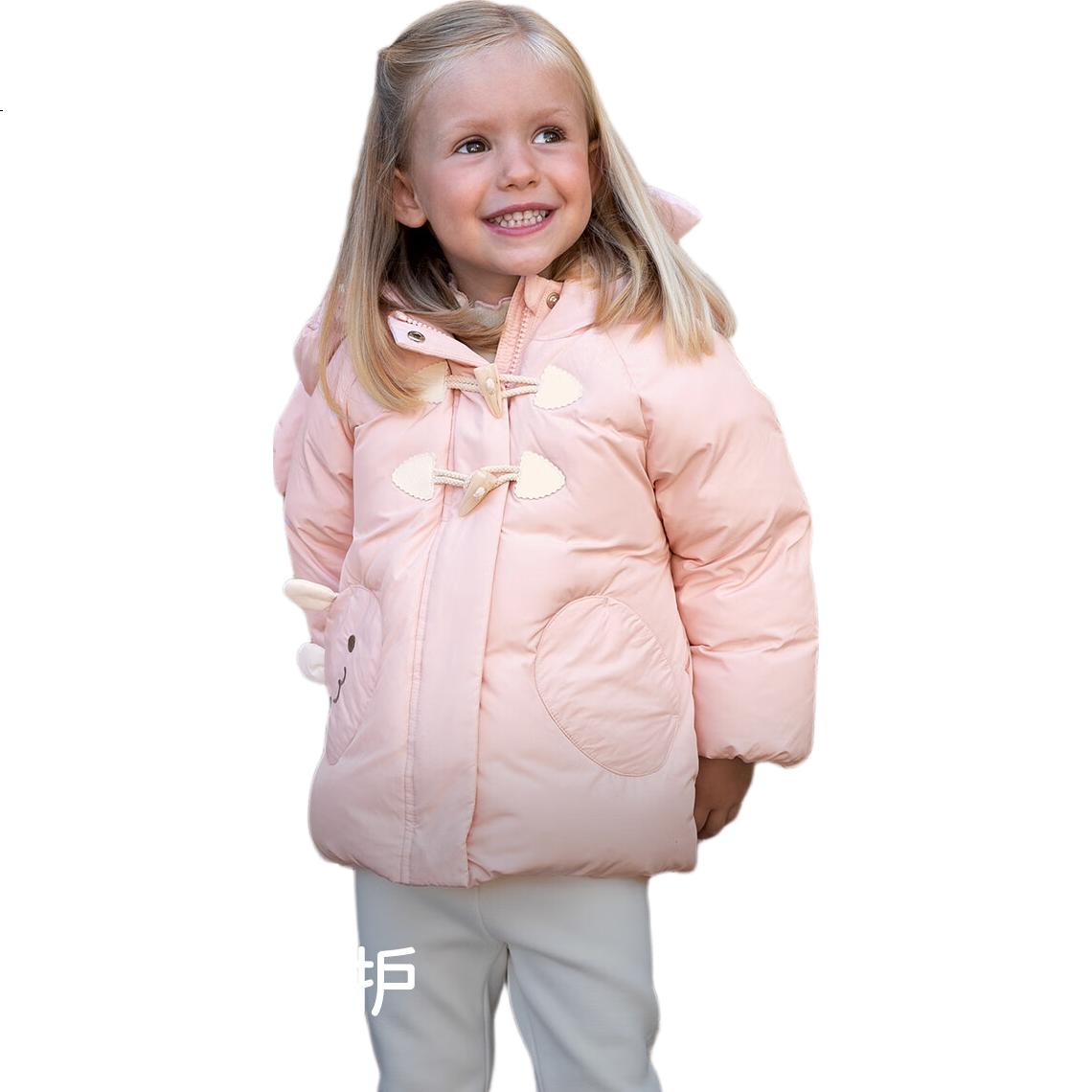 DAVE & BELLA Girls' Down Jacket Kids' Three-Proof Winter Coat Baby Outerwear