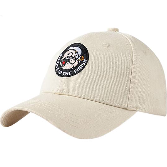 Popeye Vintage Hard Top Embroidered Baseball Cap Unisex Adjustable Duckbill Sun Hat Large Head Size Trendy Face Slimming Hat