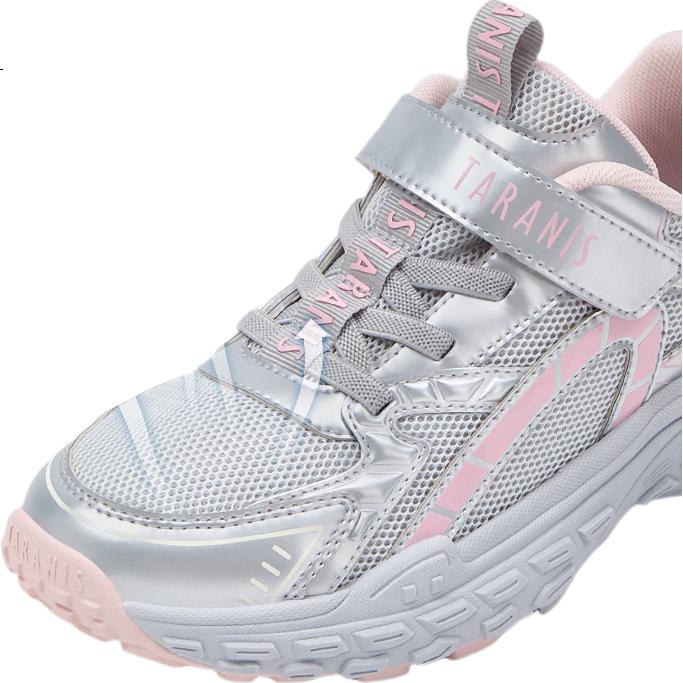 TARANIS Kids Spring Girls' Sports Shoes Children's Lightweight Running Shoes Boys' Comfortable Versatile Dad Sneakers Gray/Pink Size 30