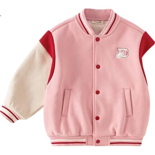 DAVE & BELLA Girls' Fleece-Lined Baseball Jacket Kids Boys Autumn Toddler Baby Jacket