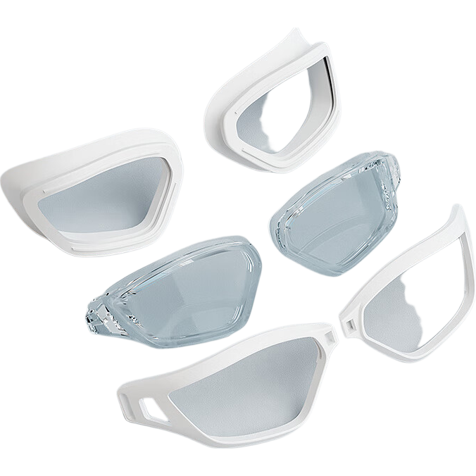 Li-Ning Nearsighted Swimming Goggles, Waterproof And Anti-Fog, for Men And Women, High-Definition Swimming Glasses, Professional Training Swim Goggles, 2106 White, -4.00 Diopters