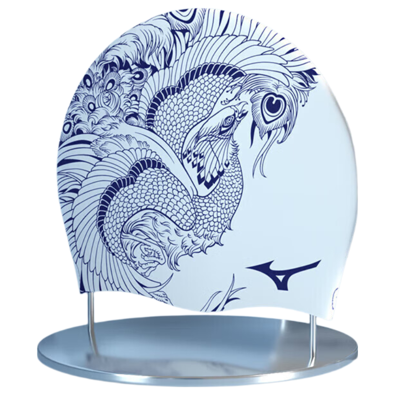 MIZUNO Swimming Cap for Men And Women, Large Size for Long Hair, Non-Binding, Waterproof, Ear-Protecting Silicone Cap, Training Equipment, 1S11 Celado