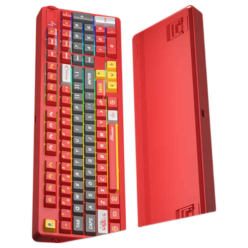 HP GT98 Ultra Mechanical Keyboard Wireless Bluetooth Tri-Mode Gaming Keyboard Gold-Plated Positioning Plate Large Battery Gasket Custom Farah Red Sundae Ice Cream Switches
