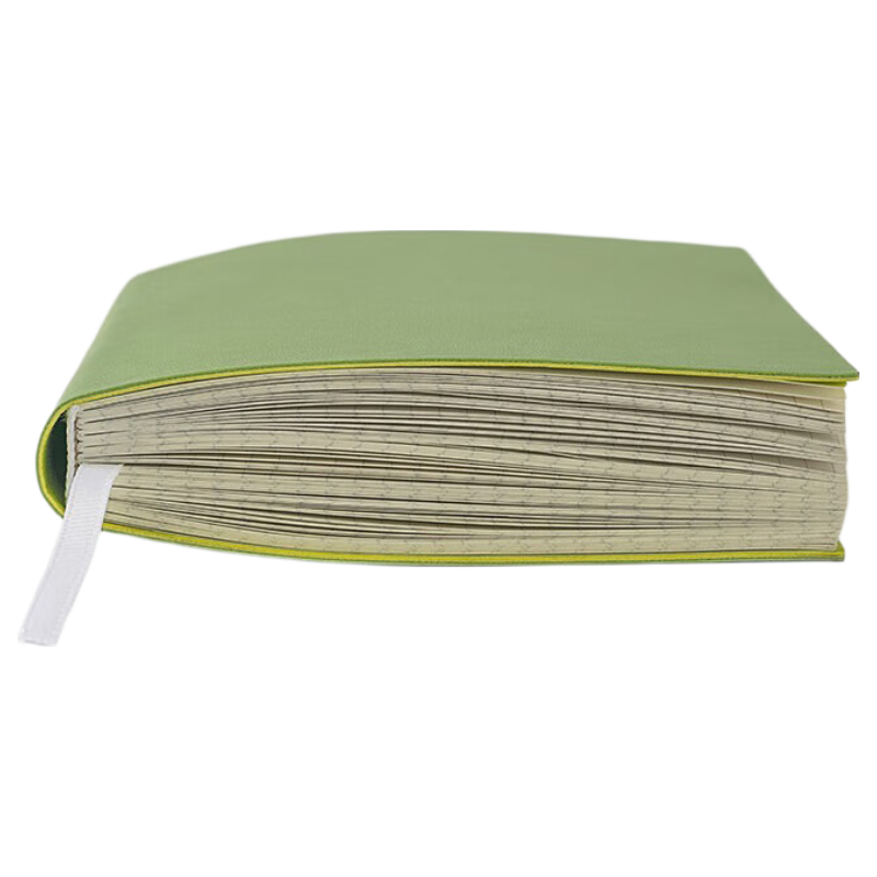 Sannianerban A5/148 Sheets Lined PU Material Thickened Soft Leather Notebook Stationery, Student Learning Journal Planner Diary Exercise Book Homework Book Lined - Gree
