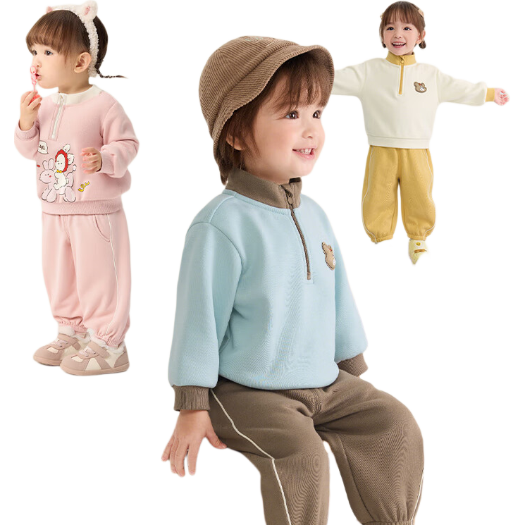 BALABALA Kids Children's Clothing Girls Boys Toddler Two-Piece Set 2025 Autumn Winter Comfortable Cute Outfit 208425104202