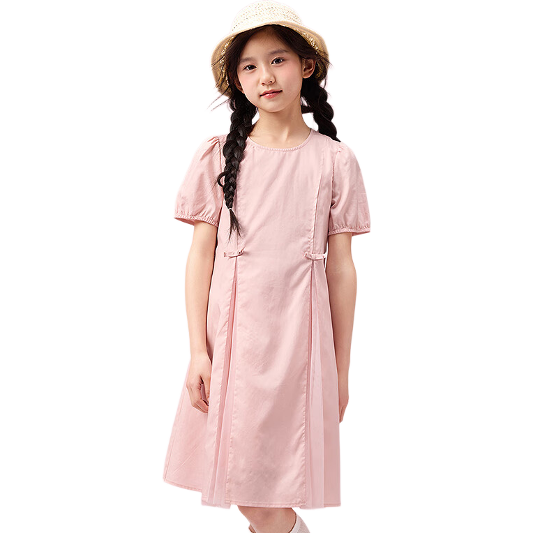 BALABALA Girls' Dress Children's One-Piece Dress Summer 2025 for Older Children Butterfly Bow Sweet Fashion 208225111040