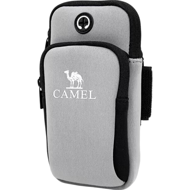 CAMEL Running Armband Phone Holder Unisex Sports Outdoor Wrist Bag Light Gray