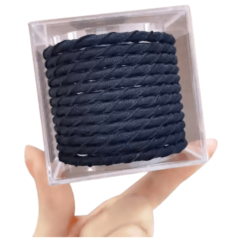 Chense Hair Ties [15 Pieces], Elastic Bands, High Elasticity Rubber Bands for Hair, Spiral Black Hair Ties