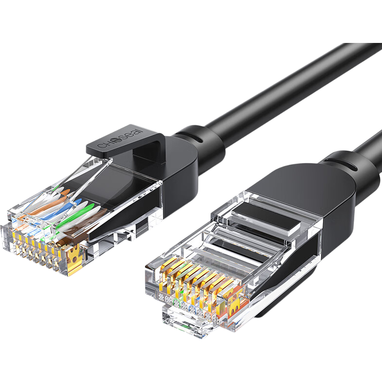 CHOOSEAL (CHOSEAL) Cat5e High-Speed Hundred-Megabit Ethernet Cable, Home And Construction Decoration Computer Broadband Connection Patch Cord Finished Network Cable, Black, 1.5 Meters, QS583AT1D5