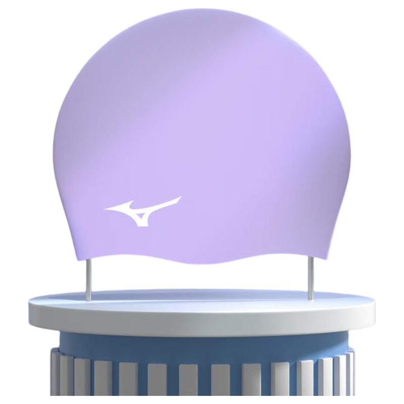 MIZUNO Swimming Cap, Unisex Adult Waterproof Cap, Long Hair Ear Protection, Non-Constricting, Enlarged Professional Silicone Cap N2CW1S02 Purple
