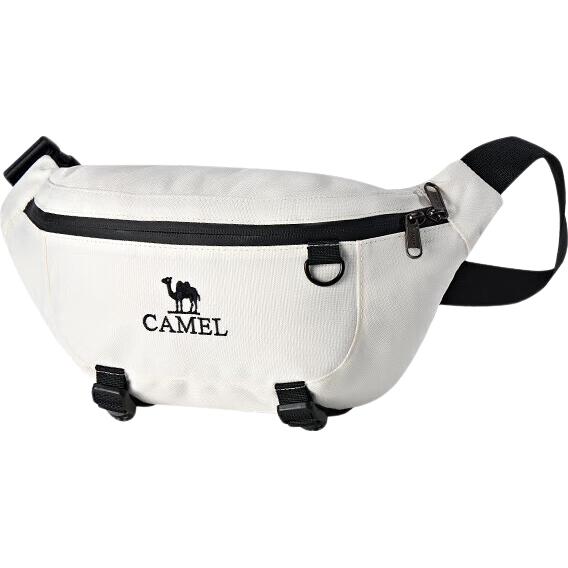 CAMEL Outdoor Multifunctional Sports Waist Pack, Large Capacity Morning Jogging Chest Bag, Running Phone Pouch, 574C635624, Milk White Color