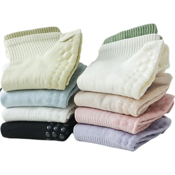 Duweike Yoga Socks, Professional Non-Slip, Thin for Women, Indoor Fitness, Shock-Absorbing, Pilates Exercise, Faux Two-Piece Short Socks, 3 Pairs Per Pack