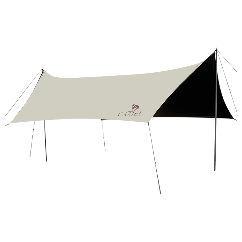 CAMEL Large Black Tarpaulin Camping Tent, Outdoor Picnic Sunshade, Rainproof And Sun-Resistant, for Wilderness Camping B011A