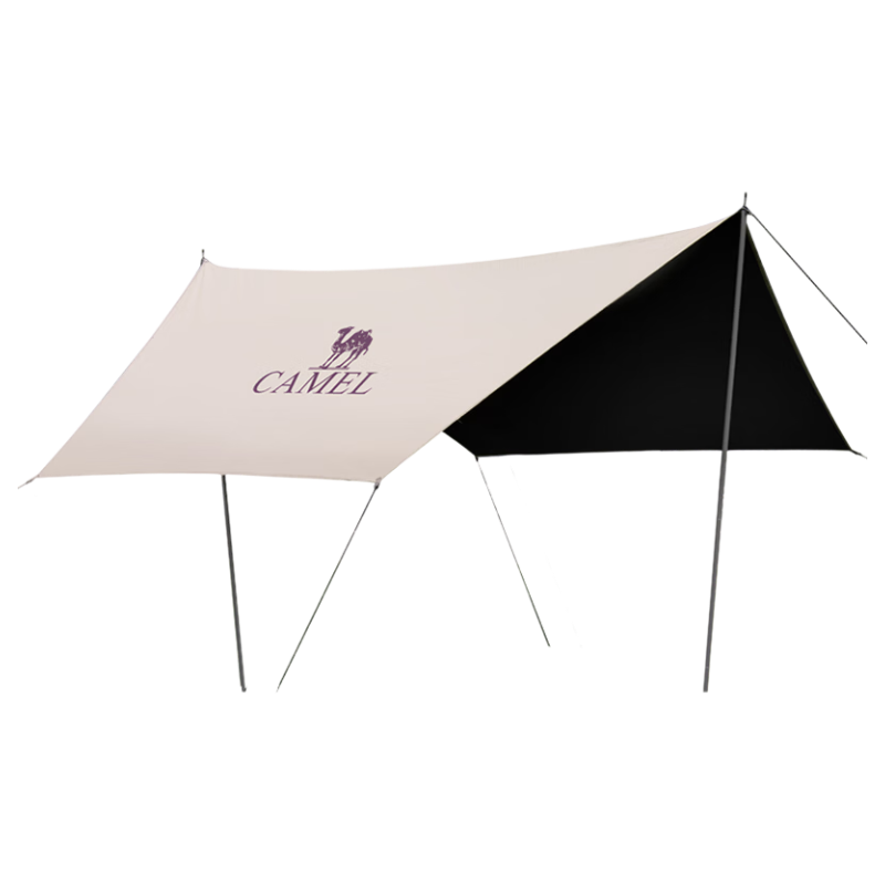 CAMEL Large Black Tarpaulin Camping Tent, Outdoor Picnic Sunshade, Rainproof And Sun Protection Complete Set of Equipment