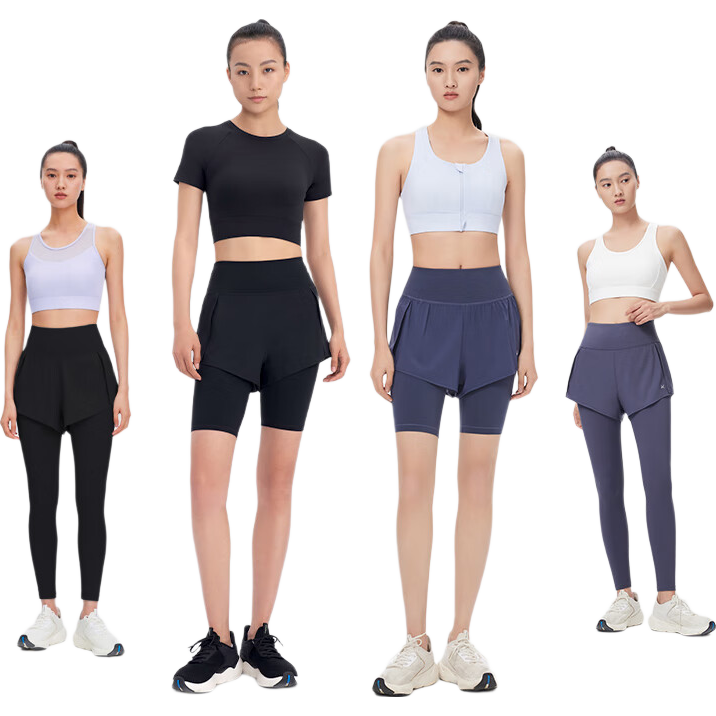 Keep Women's Summer Sports Fitness Yoga Pants Five-Point Fake Two-Piece Hip-Lifting Slim Running Training Pants 4185