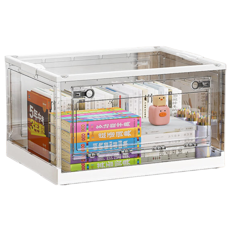 OLA XIANG Transparent Storage Box Student Book Organizer Household Clothes and Toys Storage Container Thickened Storage Basket Storage Solution