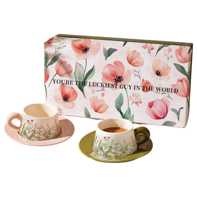 Sidomi Ceramic Coffee Cup Set Luxury Premium Wedding Gift for Best Friend Housewarming Graduation Teacher Student Birthday Present