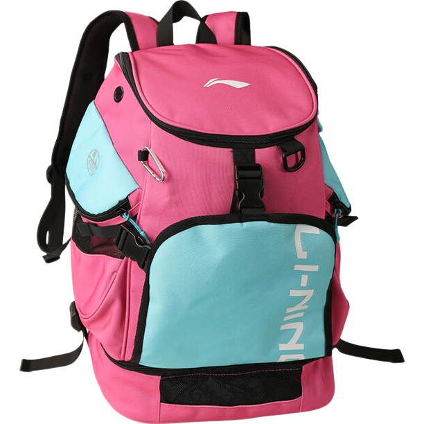 LI-NING Swimming Storage Bag Waterproof Dry and Wet Separation Large Capacity Unisex Training Backpack Swim Bag 7072 Pink