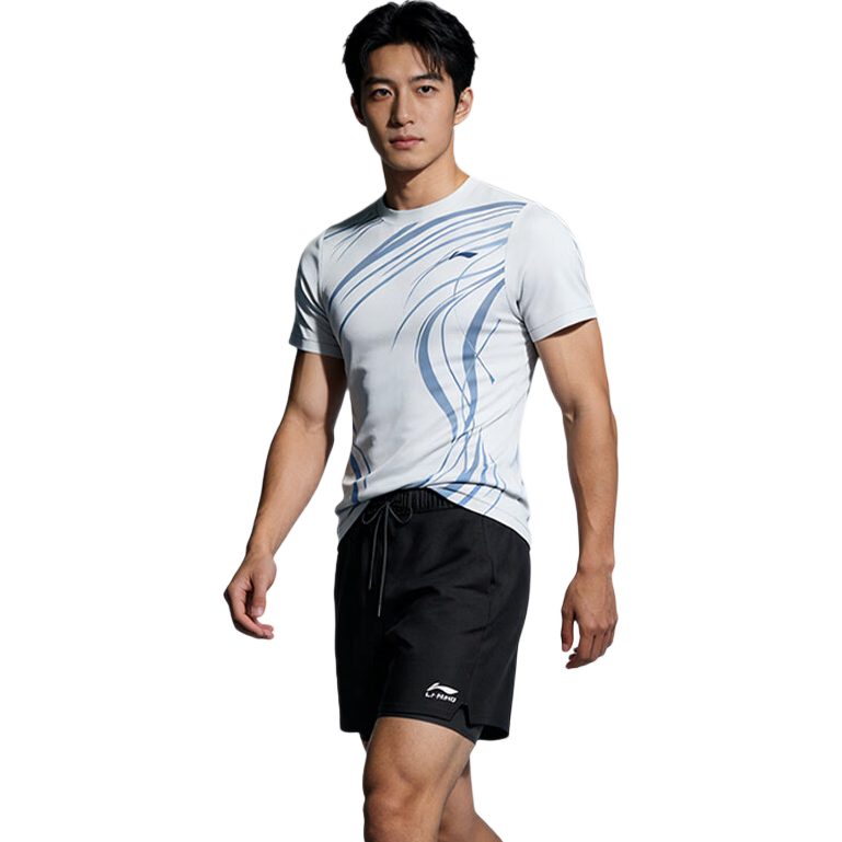 LI-NING Junior Boys Swimming Suit Men's Youth Large Size Boys Two-Piece Swimwear Set 9682 White XL