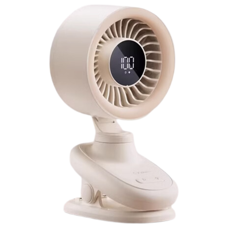 KOVOL 100-Speed Hurricane Clip & Stand Desktop Mini Fan USB Rechargeable Quiet Air Circulation Cooling for Office Dormitory