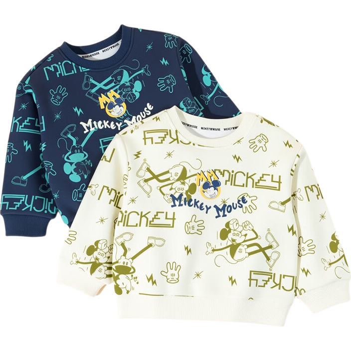 Disney Children's Cartoon Minnie Sweatshirt, Fashionable Casual Comfortable Warm Versatile Sweatshirt for Autumn, Navy Blue, Size 140