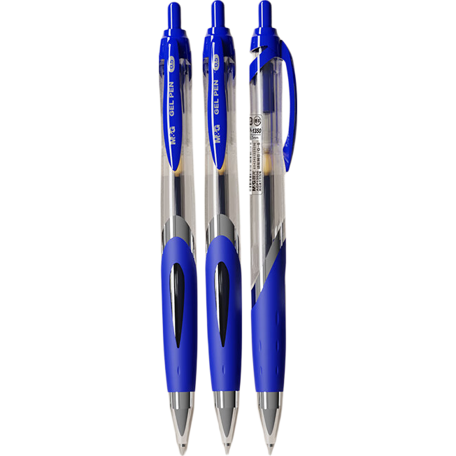 M&G Stationery Retractable Elite K35 Gel Pen 0.5mm Blue Student Signature Pen Business Bullet Tip Office Supplies Blue 3pcs/Bag AGP13506B-ZZ