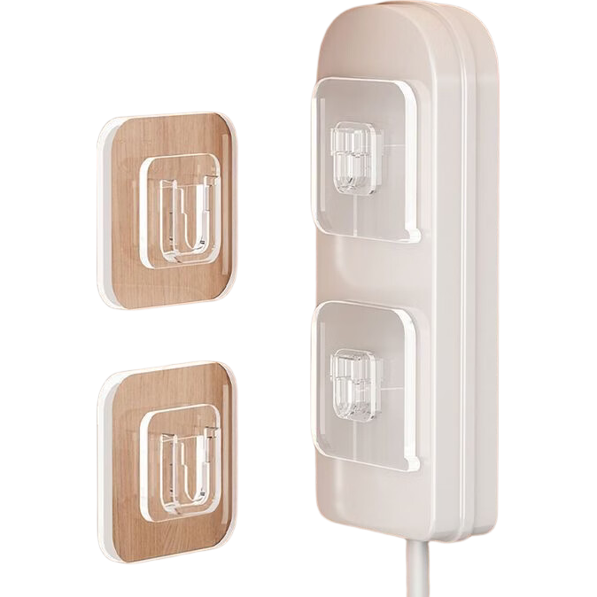 Bahainiao [Drop-In Replacement] No-Drill Strong Adhesive Power Strip Holder, Invisible Nail Hook